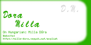 dora milla business card